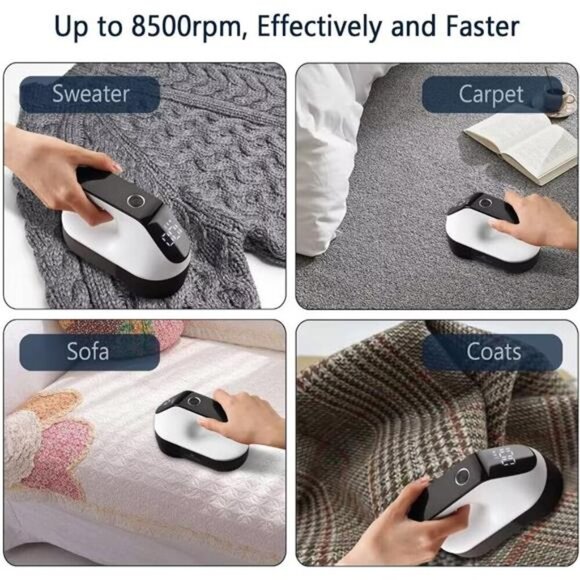 Electric Fabric Shaver, Homeleader Rechargeable Lint Remover,Led Digital Display - Picture 4 of 7